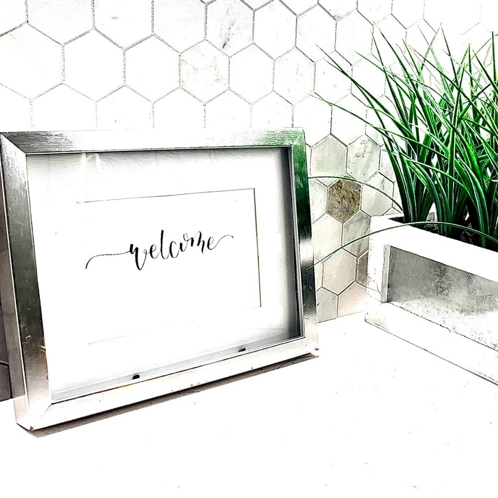 Welcome home wall decor • Beautiful Hand Drawn Brush Lettering • Temple Day Art
